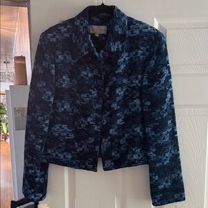 Elegant Women's Navy Textured Blazer